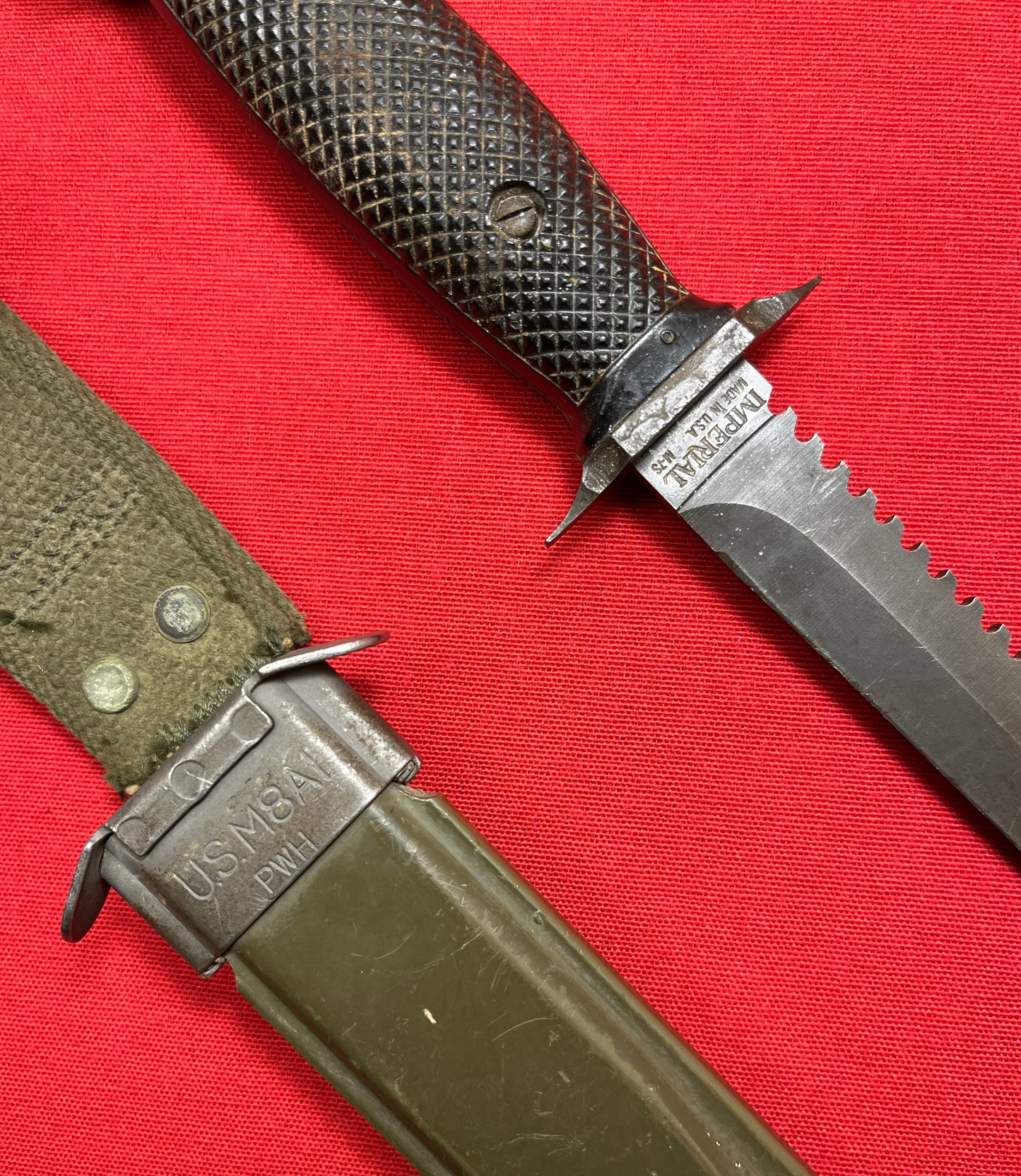 Original U.S Imperial M-7S Fighting Survival Knife W/I M8A1 Scabbard