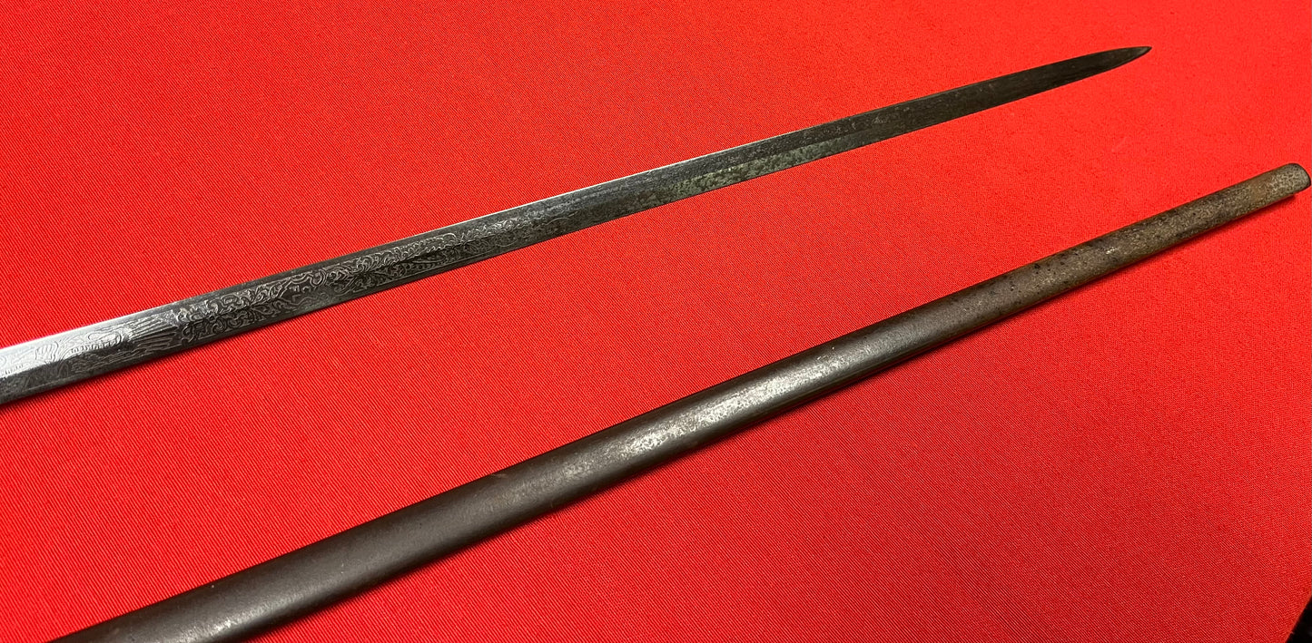 1800’s Sons of Veterans GAR Sword & Scabbard Etched Blade General Grant 1861-65