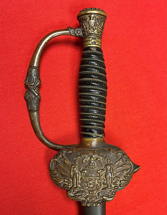 1800’s Sons of Veterans GAR Sword & Scabbard Etched Blade General Grant 1861-65