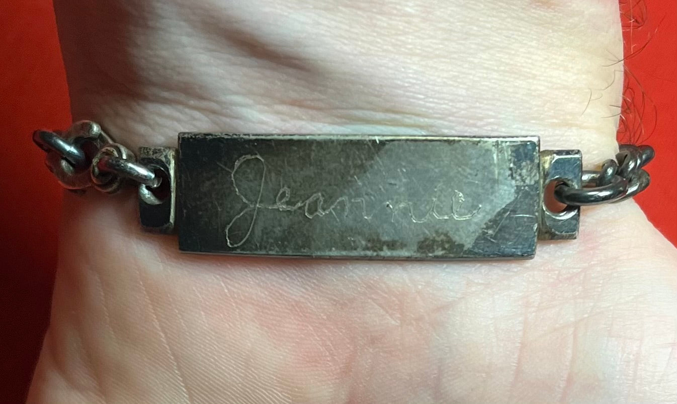 WWII USAAF 3” AERIAL GUNNER WINGS BRACELET - .925 STERLING