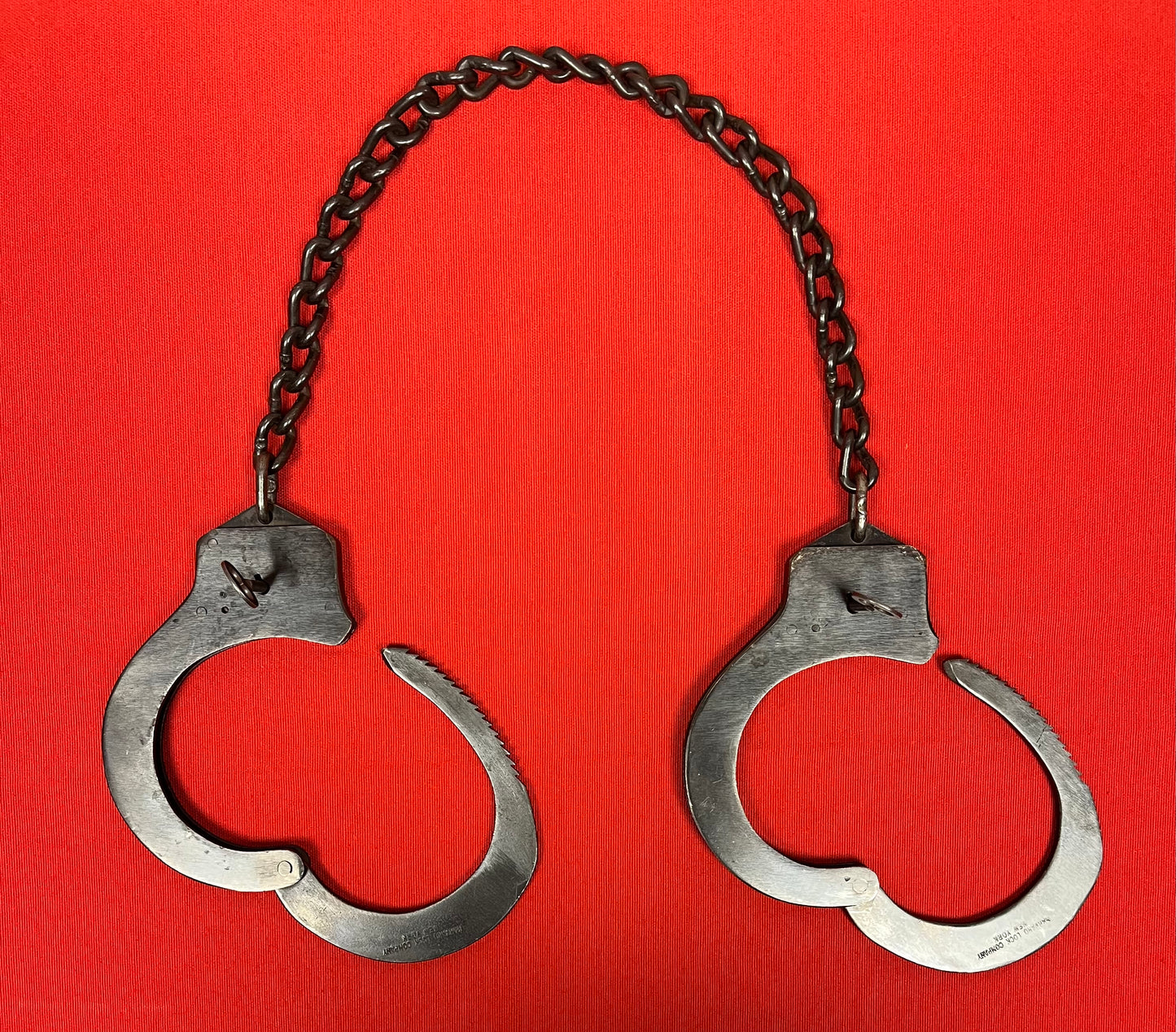 Original WWII U.S.N. Navy Marked Handcuffs Harvard Lock Company Hand & Leg Irons W/ Keys