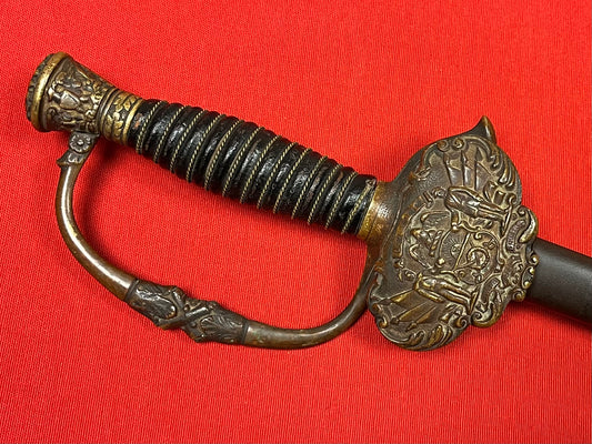 1800’s Sons of Veterans GAR Sword & Scabbard Etched Blade General Grant 1861-65