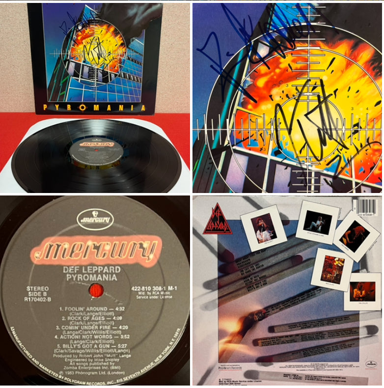 Def Leppard - Pyromania LP / Joe Elliott & Phil Collen Autographed 1983 Signed !!!