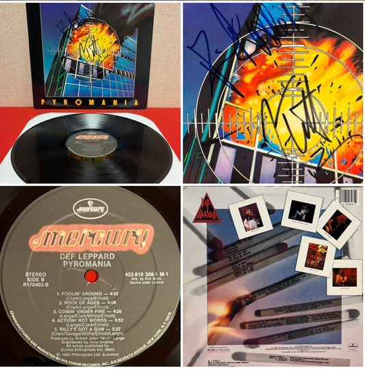 Def Leppard - Pyromania LP / Joe Elliott & Phil Collen Autographed 1983 Signed !!!