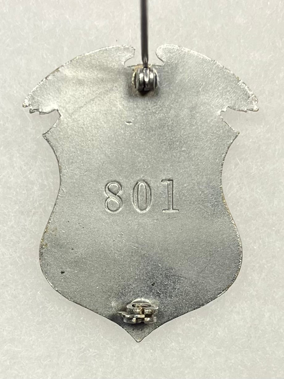 WWII US Maritime Commission Inspector Badge Numbered 801 Obsolete - Very Scarce