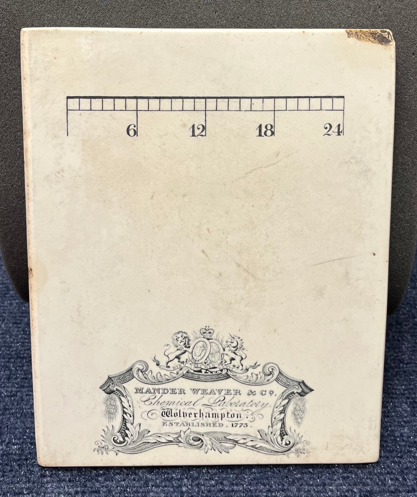 1773-1830 Ironstone
Chemists Apothecary Pill Tile/Slab by Mander & Weaver of Wolverhampton, England