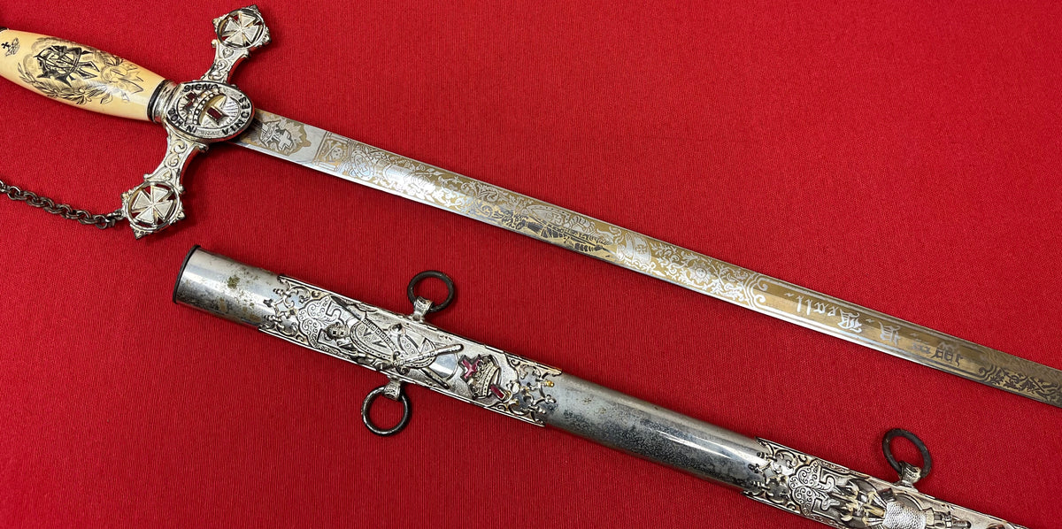C. 1890 Knights Templar Fraternal Order Sword (Named & Engraved) by M.C. Lilley