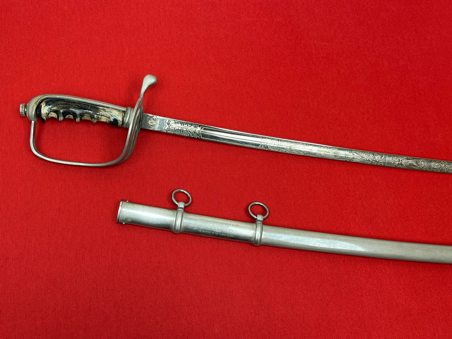 1969-1970 Dedicated & Engraved Sword Belonging to 1st Lieutenant Michael T. Noyes - 1st Battalion, 32d Armor