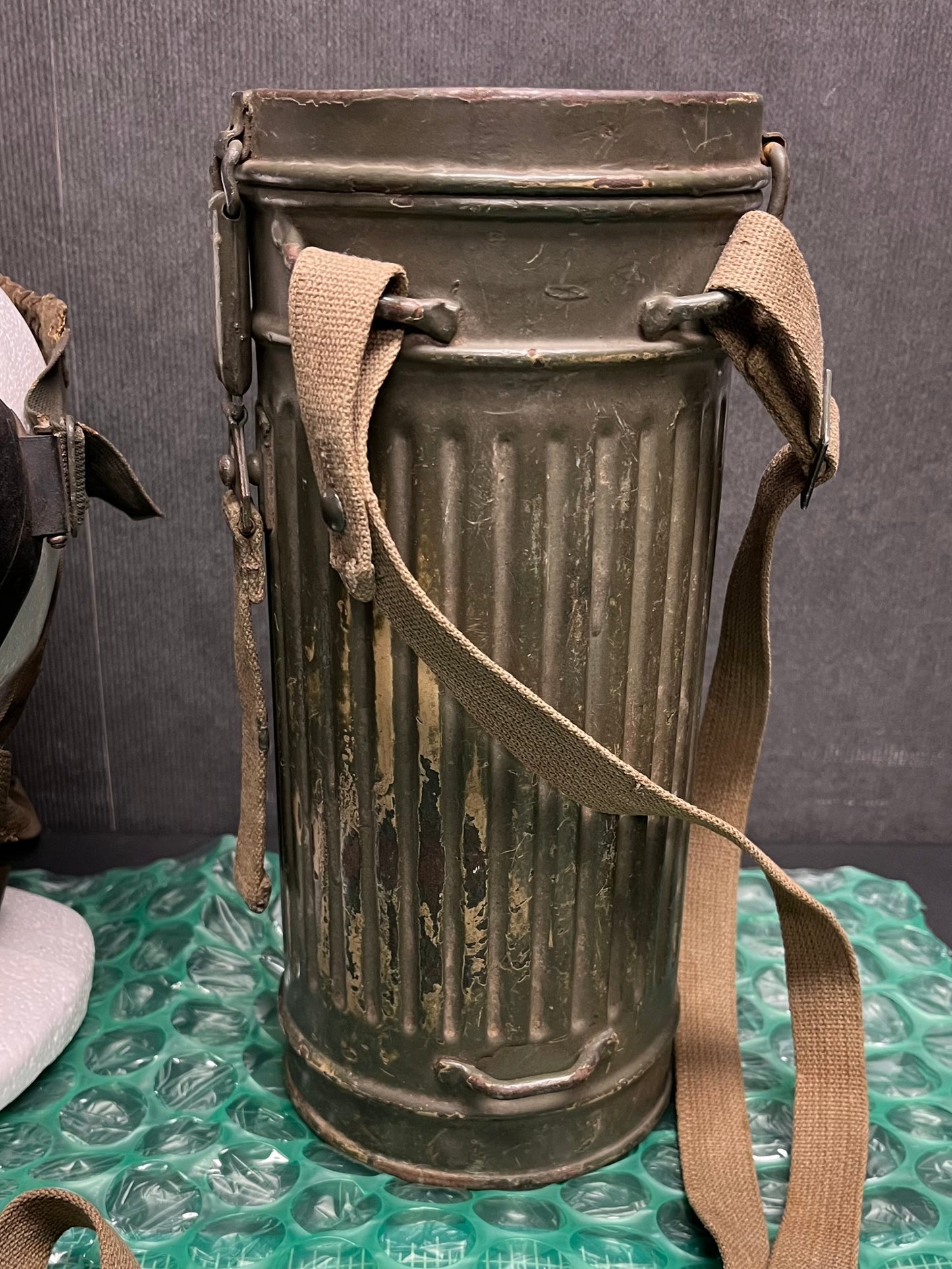 Original WWII German M38 Gas Mask w/ Filter & Canister