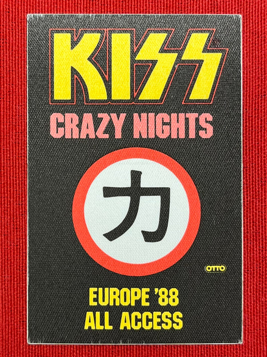 1988 KISS "Crazy Nights" Europe All-Access Backstage Pass OG