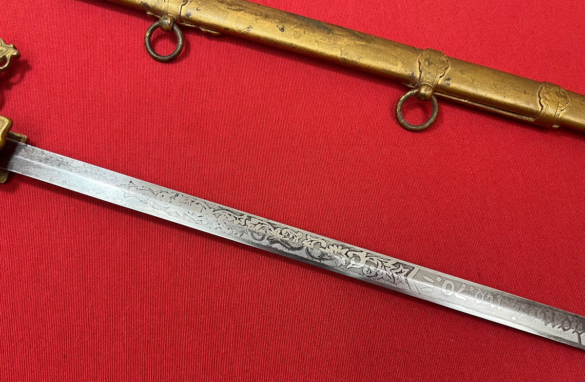 C.1872 Knights of the Golden Eagle Fraternal Masonic Sword - Engraved