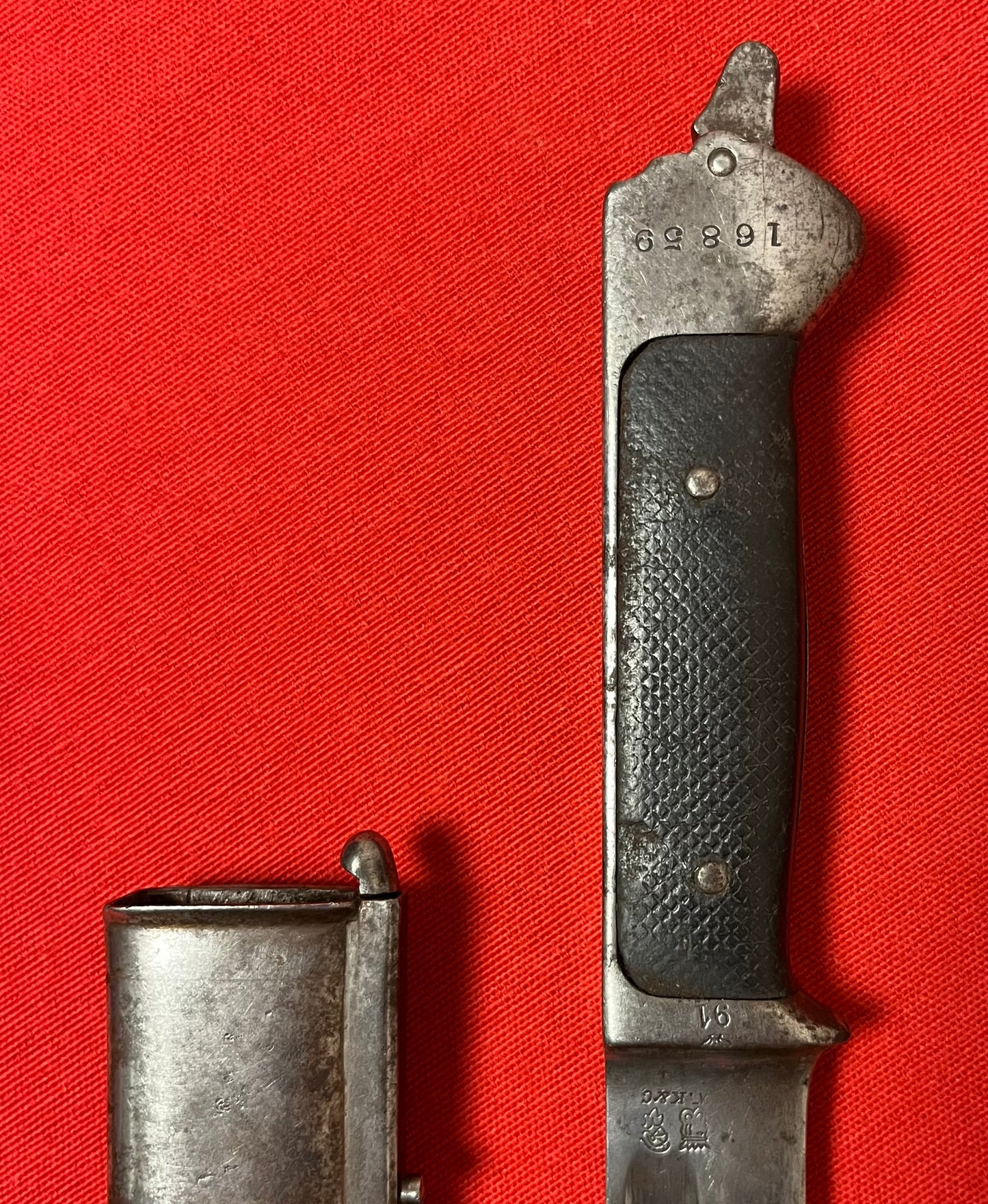 Danish M1889 Krag–Jørgensen Knife Bayonet - Gevær M/89  1st Model / Dated 1891