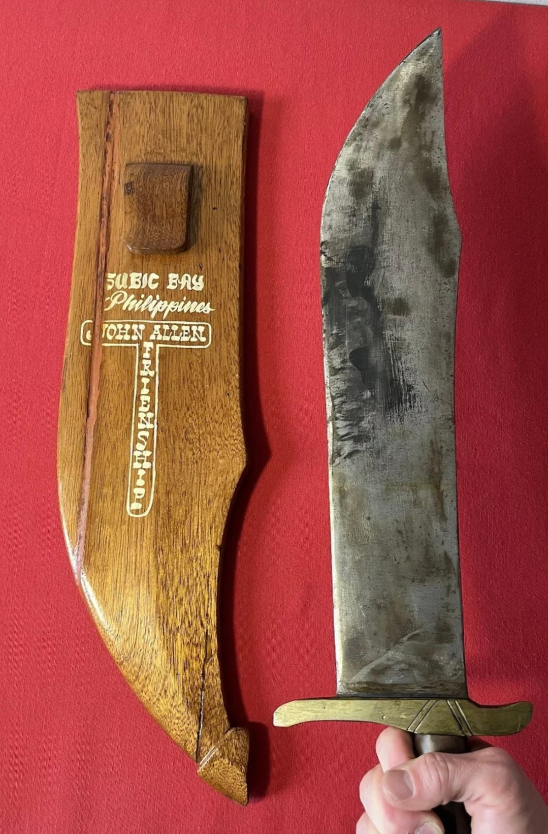 WW2 Philippines Dagger-Machete “Dedicated” by Native Bring-back Theater Made / MASSIVE 2.5 FT