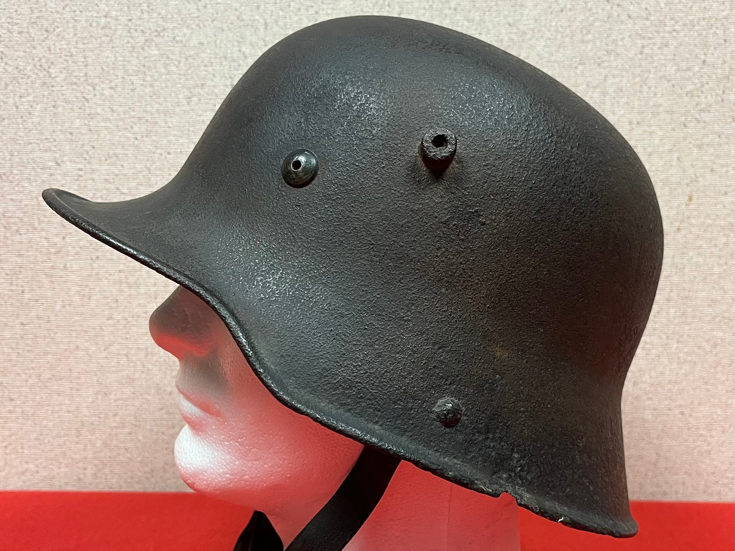 WWI GERMAN M1916 HELMET W/ TRANSITIONAL LINER & CHINSTRAP - TWO WARS !!!