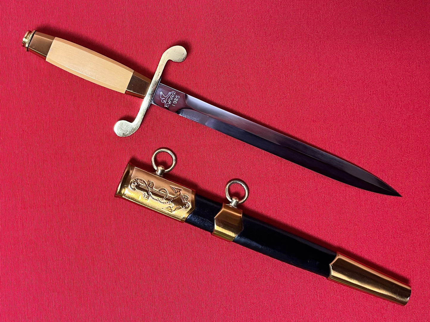 USSR Soviet Union Naval Officer's Dagger W/ Scabbard БУЛАM - Cold War Era