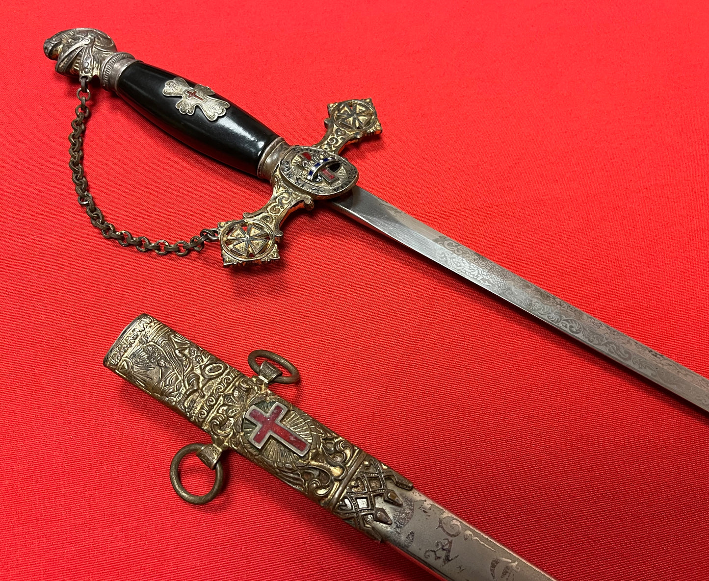 1890’s Knights Templar Fraternal Order Sword (Named & engraved) by Henderson-Ames Co.