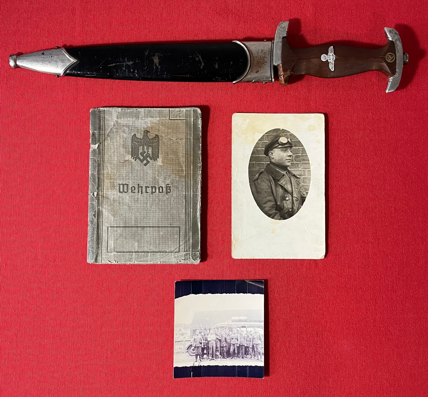 Authentic WW2 German Wehrpass & NSKK (Transportation Worker’s) Dagger “Bus Driver” of POWs