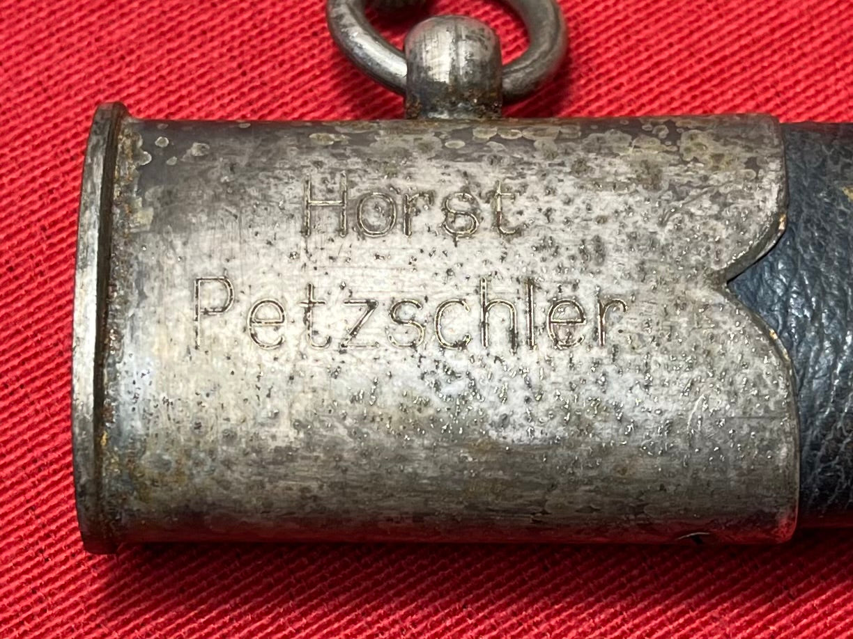 WWII German 1st Model Luftwaffe Dagger Personally Owned & Name Engraved to "Pilot" Horst Petzschler JG 31 & 51