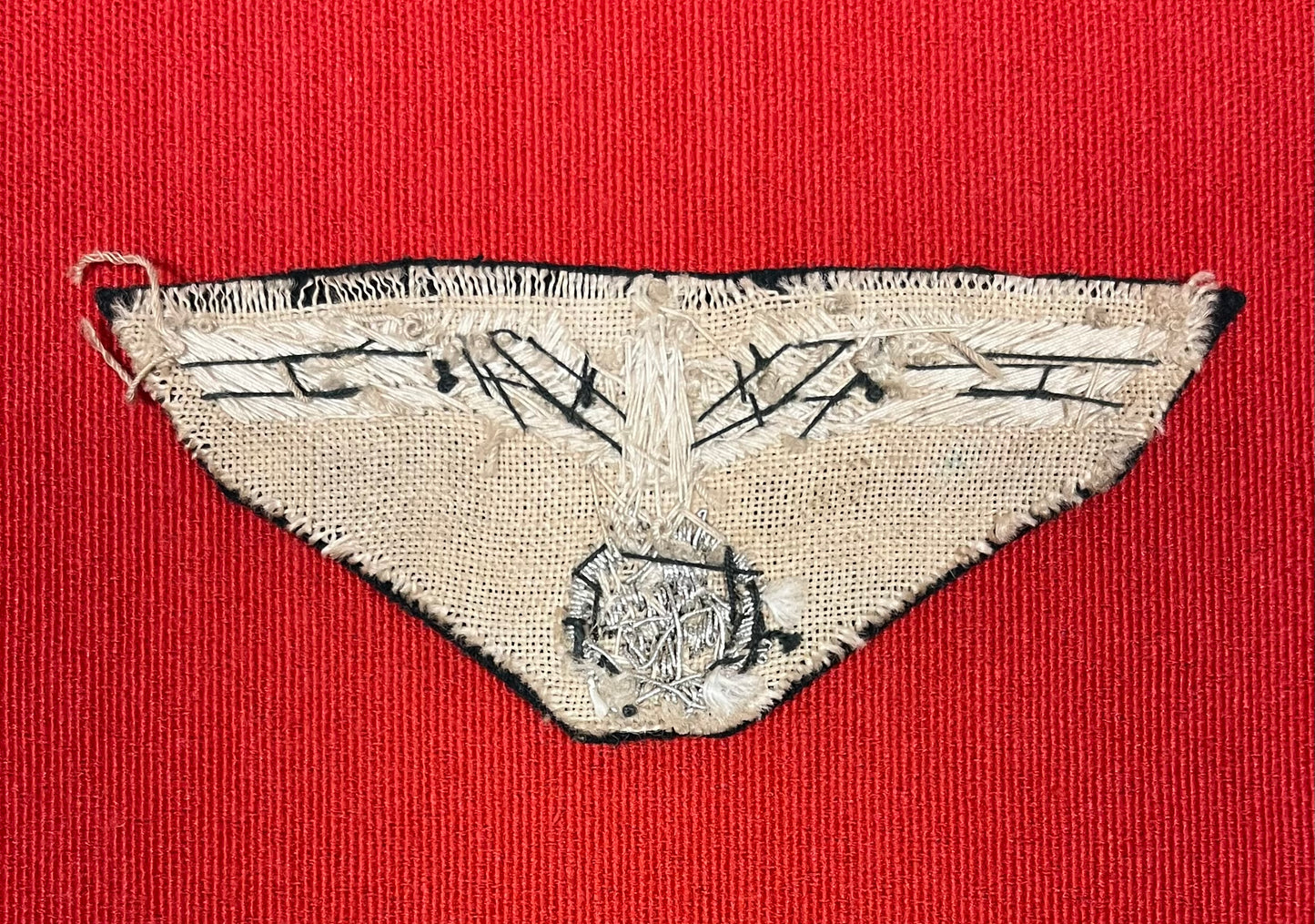 AUTHENTIC WW2 GERMAN ARMY OFFICER’S SILVER BULLION BREAST EAGLE TUNIC-UNIFORM PATCH