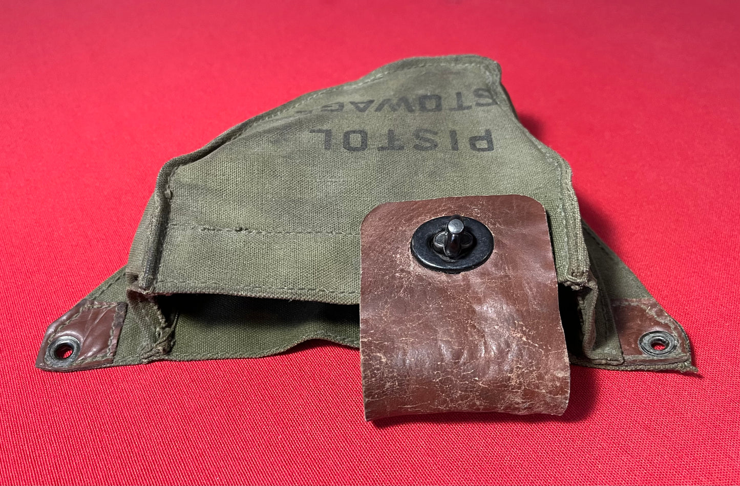 Original U.S. WWII 37mm M8 Pyrotechnic Signal Flare Pistol - Gun by SWC & Scarce Aircraft Stowage Wall Mounted Bag