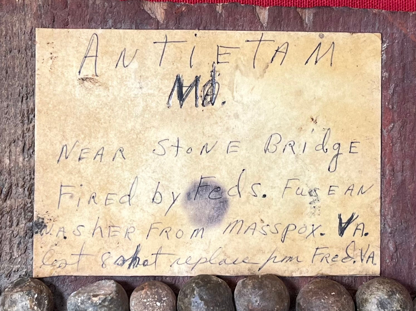 Civil War Antietam Battlefield Stonebridge “Burnside Bridge”Early Relic Board w/ Artifacts