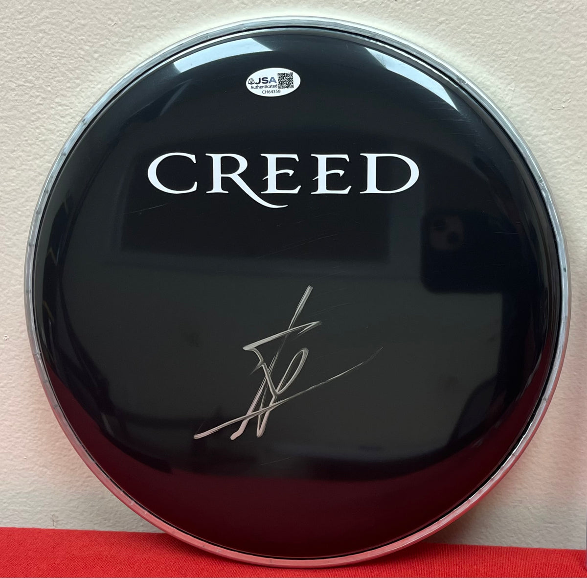 Creed - Scott Stapp (Signed) 10in Drumhead My Own Prison Autographed Lead Vocals JSA COA