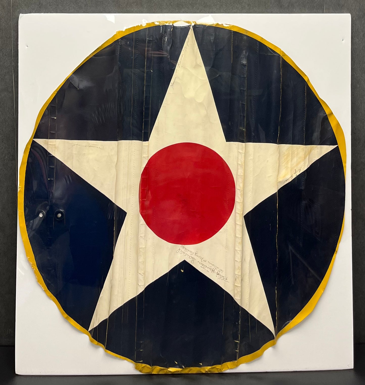 WW2 U.S. Vultee BT-13 Valiant Aircraft Wing Piece (Signed) Canvas Insignia 30”