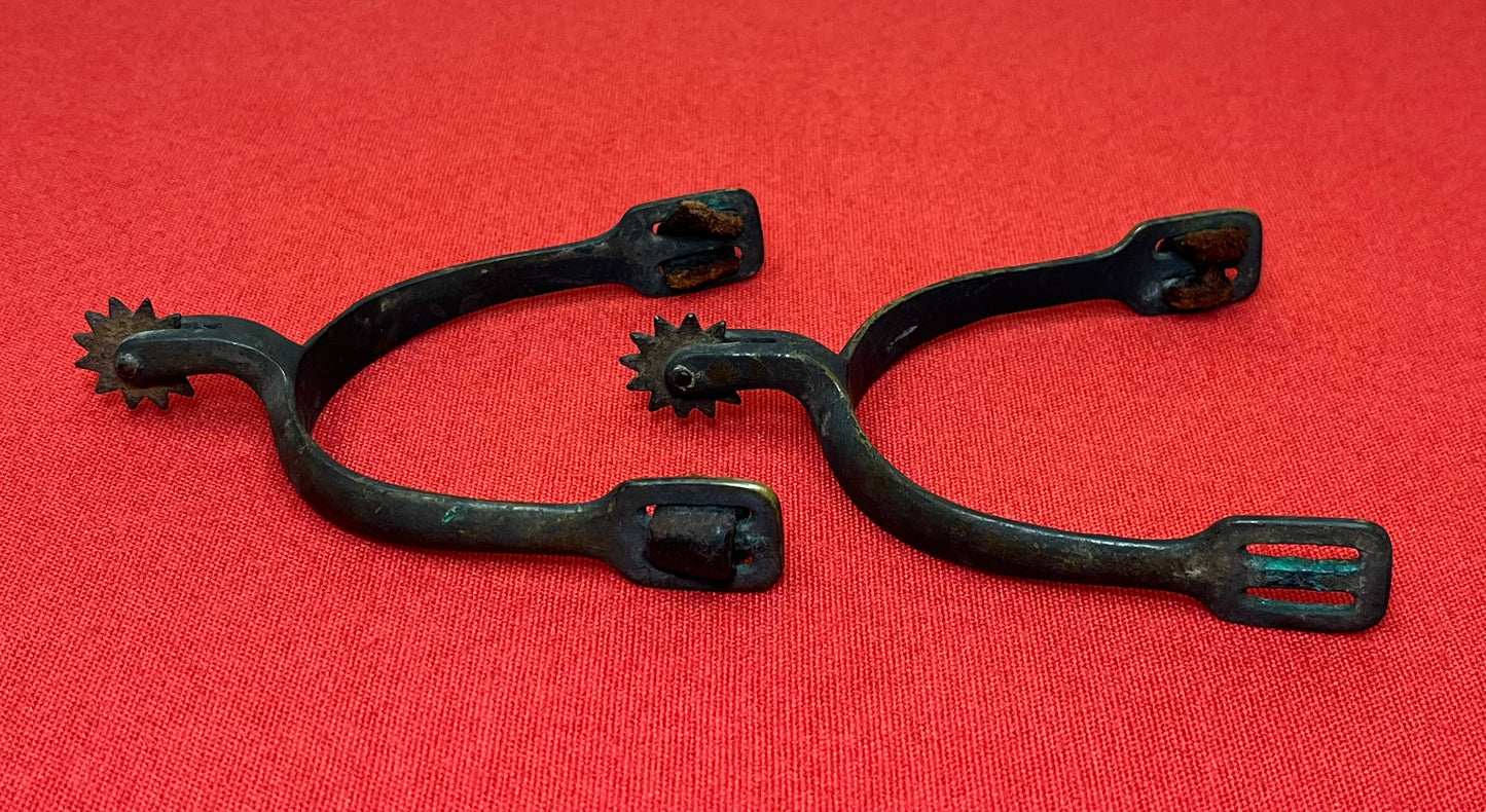 Original U.S. Civil War M1859 Cavalry Spurs W/ Leather Strap Pieces
