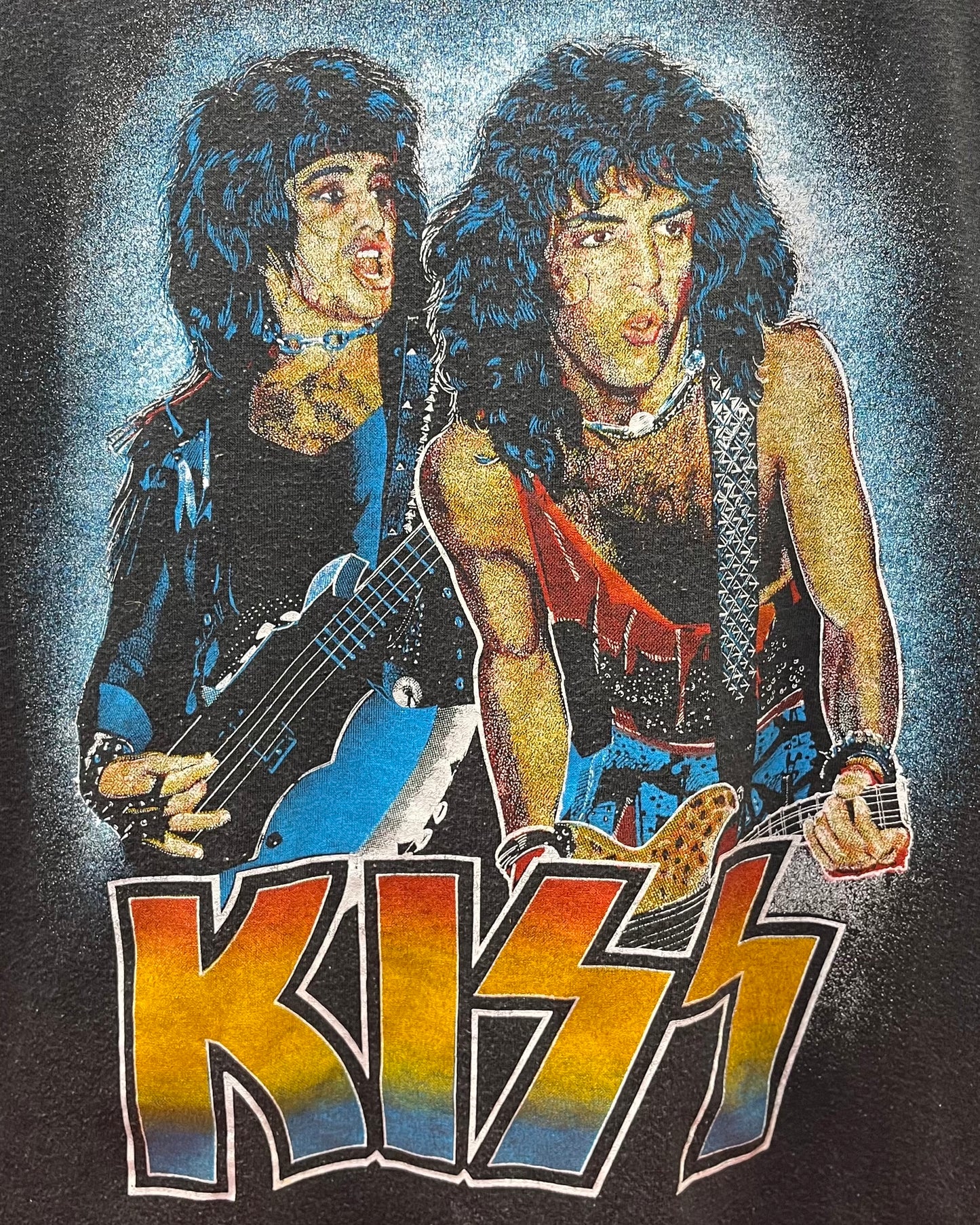 1980's Kiss - Heaven's On Fire Tour Concert Shirt 3/4 Sleeve - Original Single Stitch