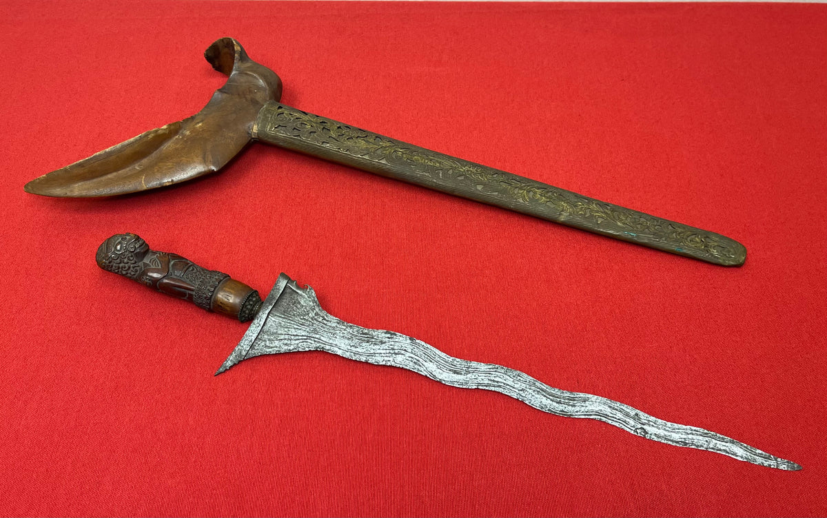Original Indonesian East Indies Kris Dagger - Island of Java (Meteorite Blade) Circa 1850