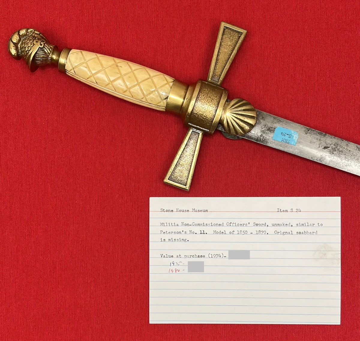 U.S. Civil War Era Militia Non-Commissioned Officer’s Sword Knights Head Pommel C.1850