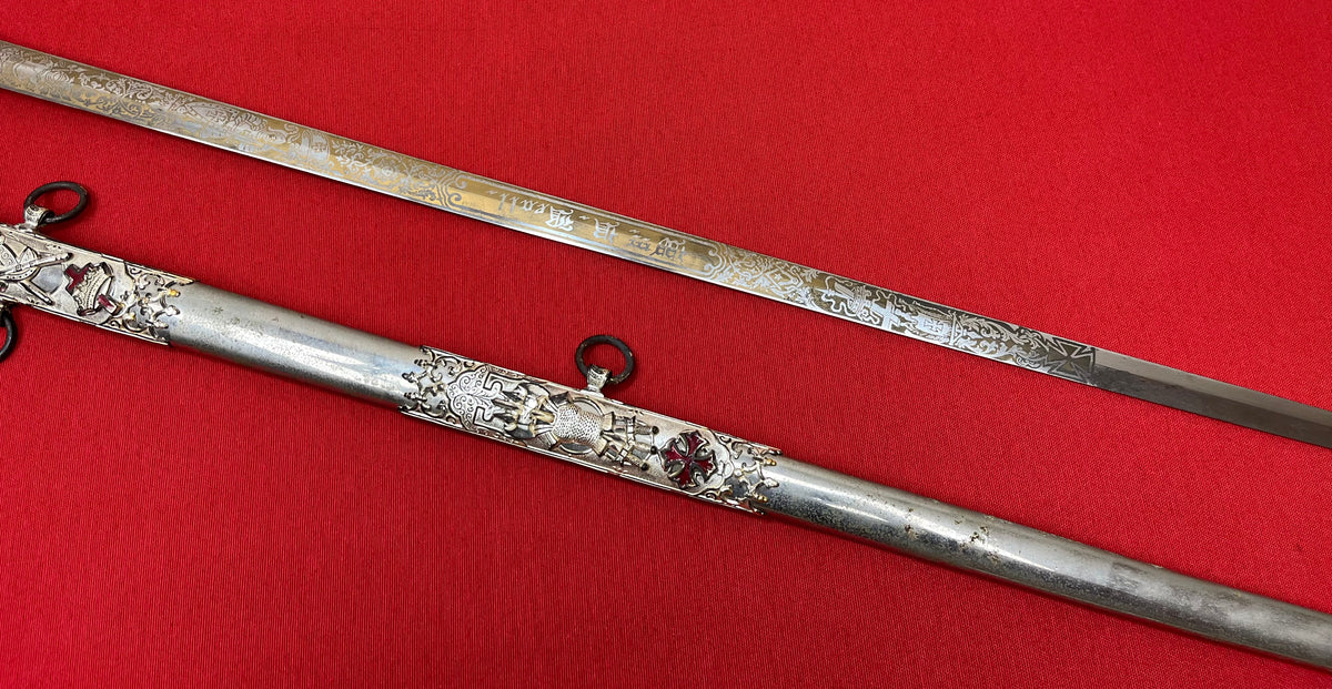C. 1890 Knights Templar Fraternal Order Sword (Named & Engraved) by M.C. Lilley