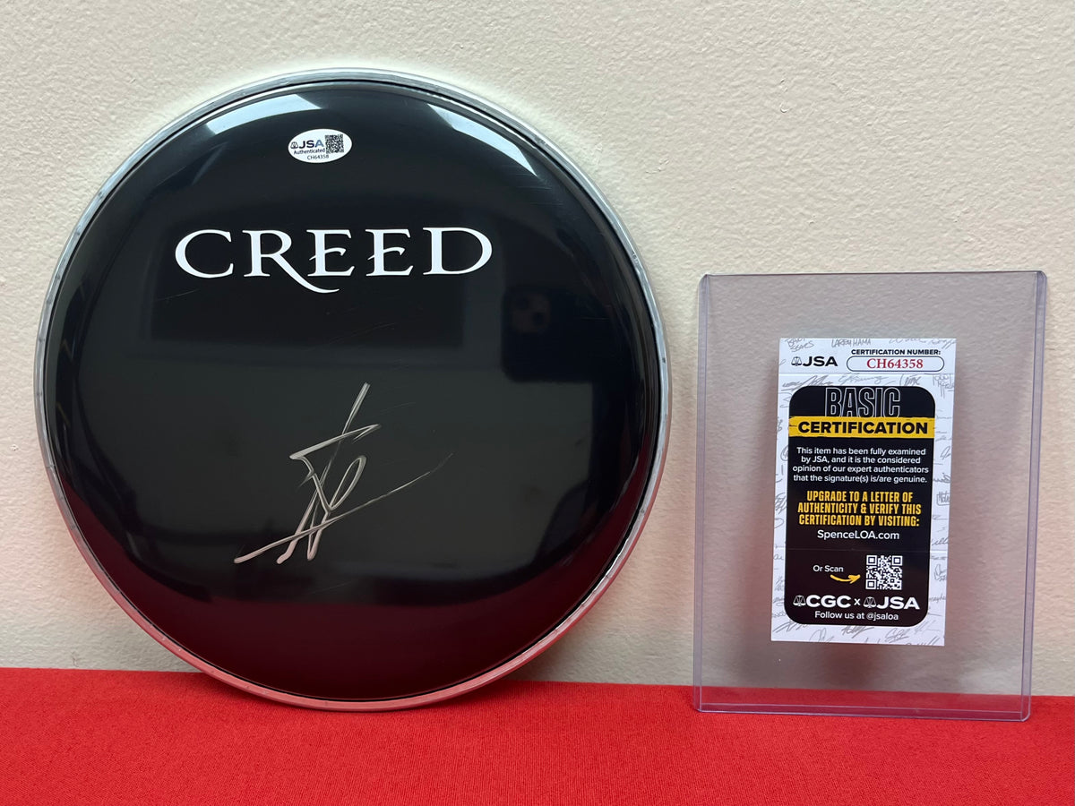 Creed - Scott Stapp (Signed) 10in Drumhead My Own Prison Autographed Lead Vocals JSA COA