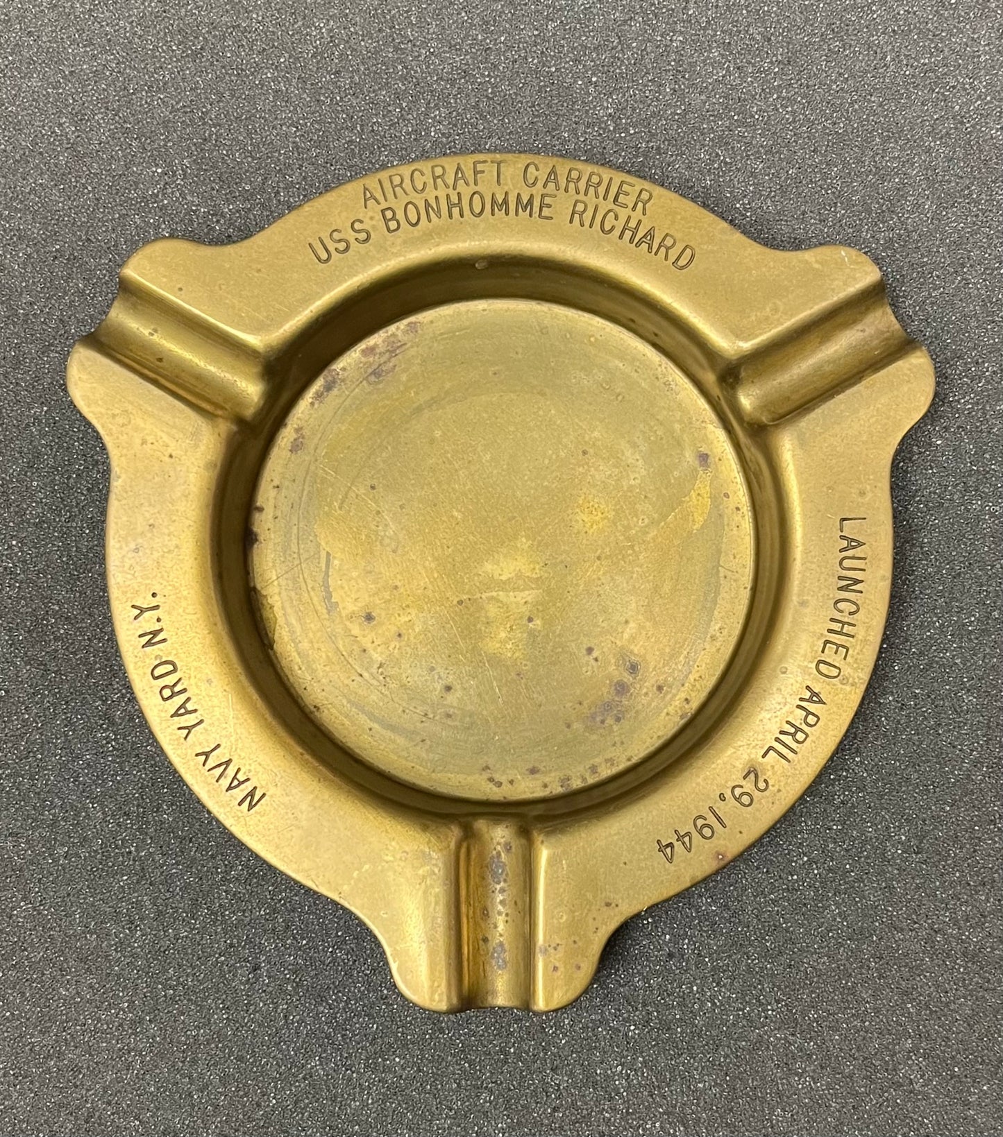 WW2 USS Bon Homme Richard Aircraft Carrier “Launching Party” Ashtray 1944