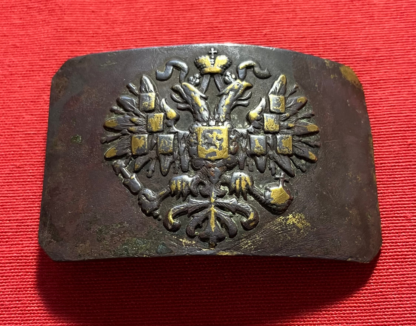 WW1 Russian Imperial Army Infantry Uniform Brass Belt Buckle with Maker Mark 52