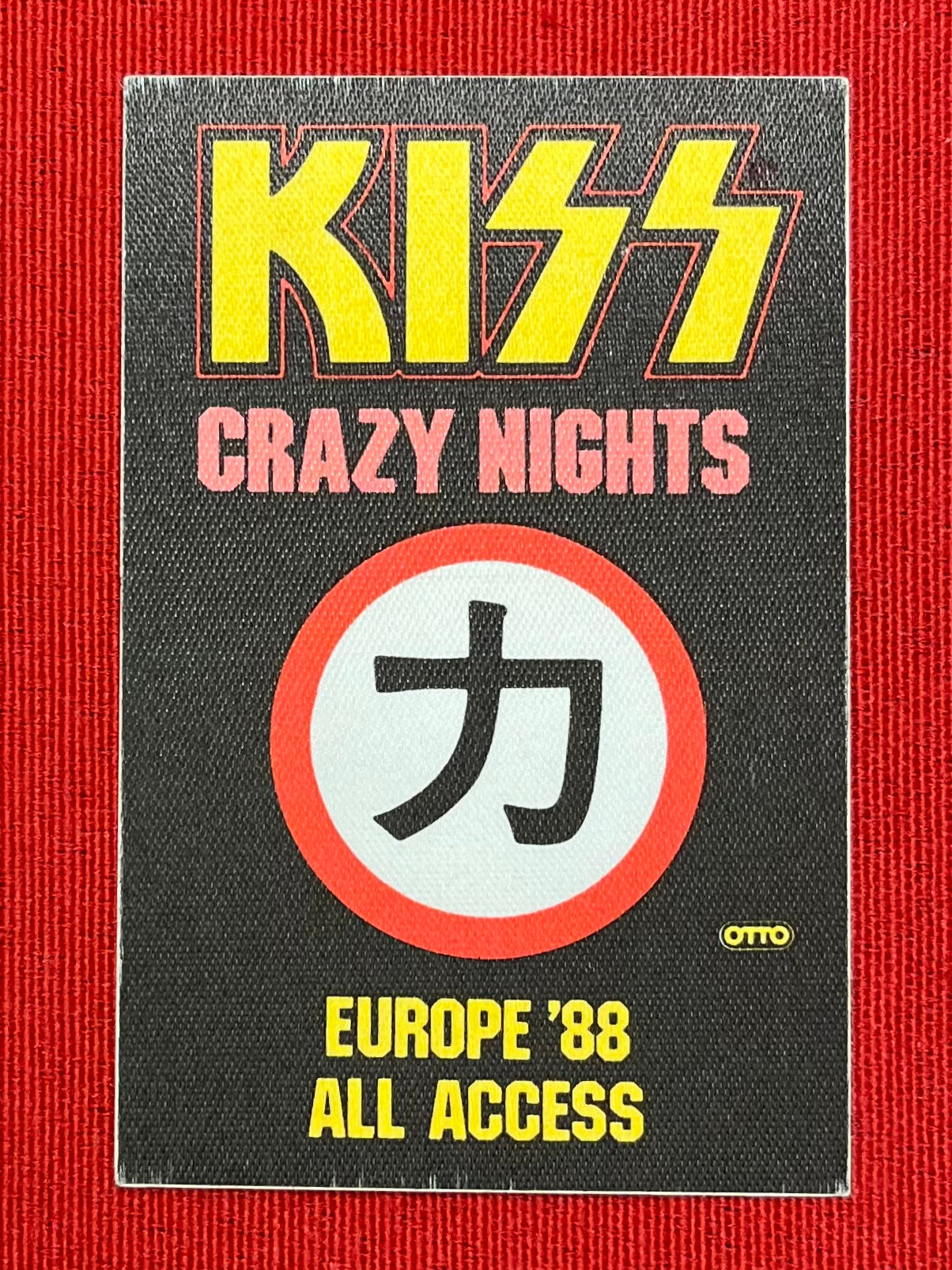 1988 KISS "Crazy Nights" Europe All-Access Backstage Pass OG
