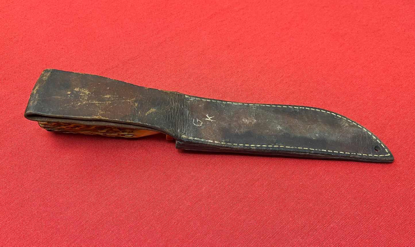 WW2 U.S.N MK2 KA-BAR Fighting Knife "Trench-Art" Theater Made #3