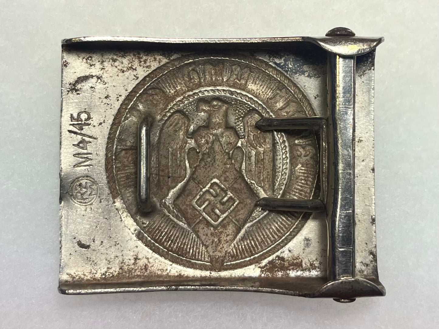 Original German WWII HJ (Hitler Youth) Belt Buckle - Marked RZM M4/45