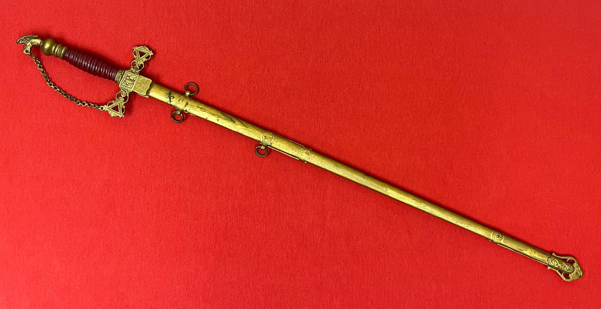 C.1872 Knights of the Golden Eagle Fraternal Masonic Sword - Engraved