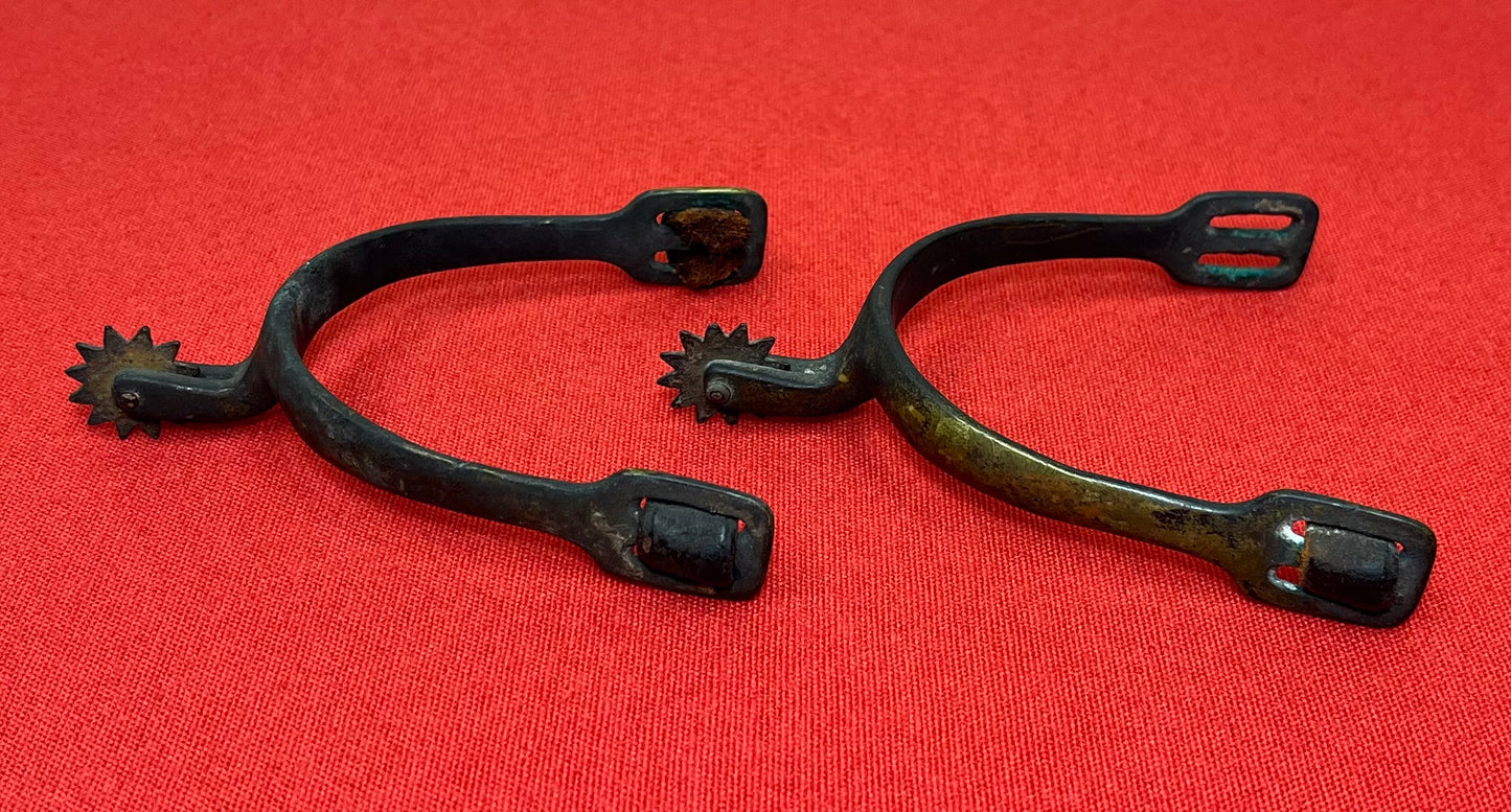 Original U.S. Civil War M1859 Cavalry Spurs W/ Leather Strap Pieces