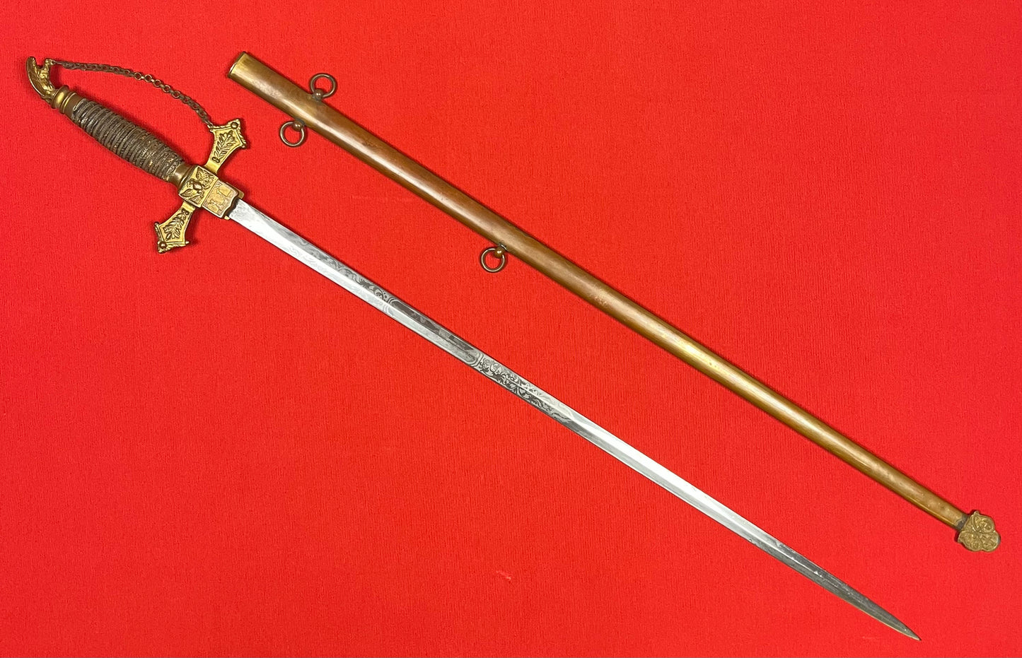 1872 Knights of the Golden Eagle Fraternal / Masonic Sword - Engraved