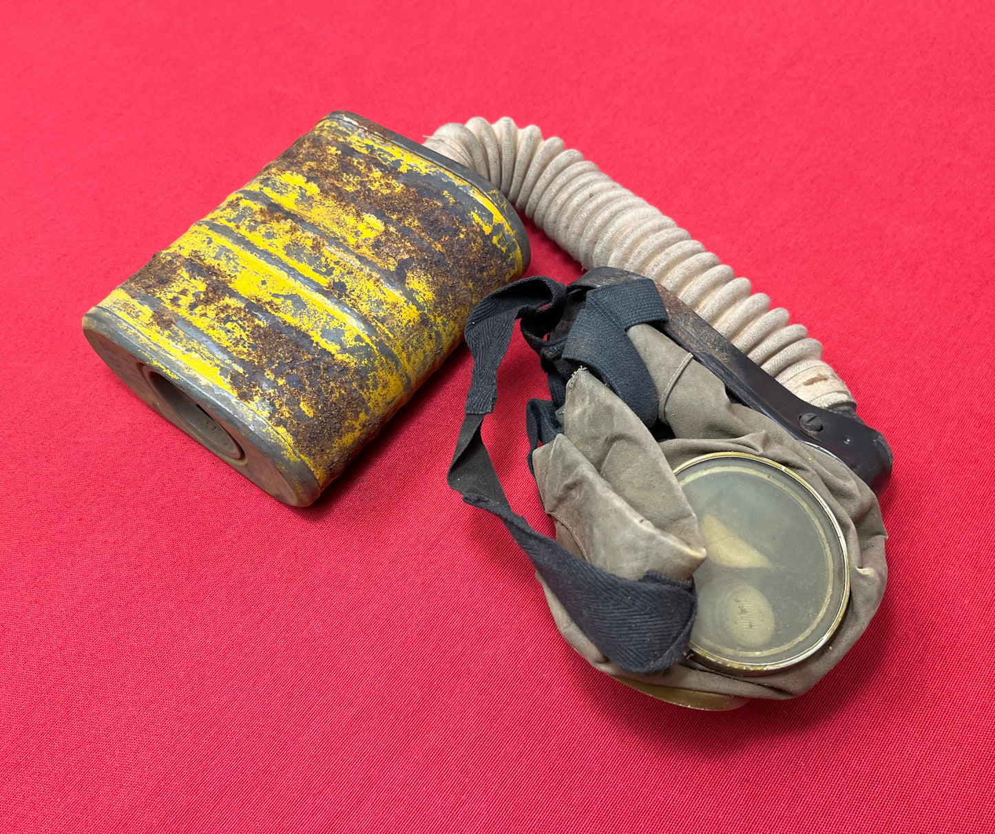 Original U.S. WWI M1917 SBR Gas Mask & Carry Bag - 91st Division Andrew Haggerty