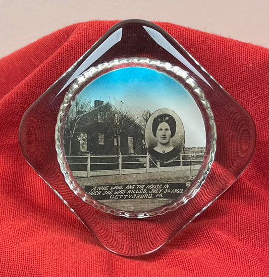 CIVIL WAR -JENNIE WADE HOUSE MUSEUM EARLY 1900'S SOUVENIR PAPERWEIGHT - GETTYSBURG, PA