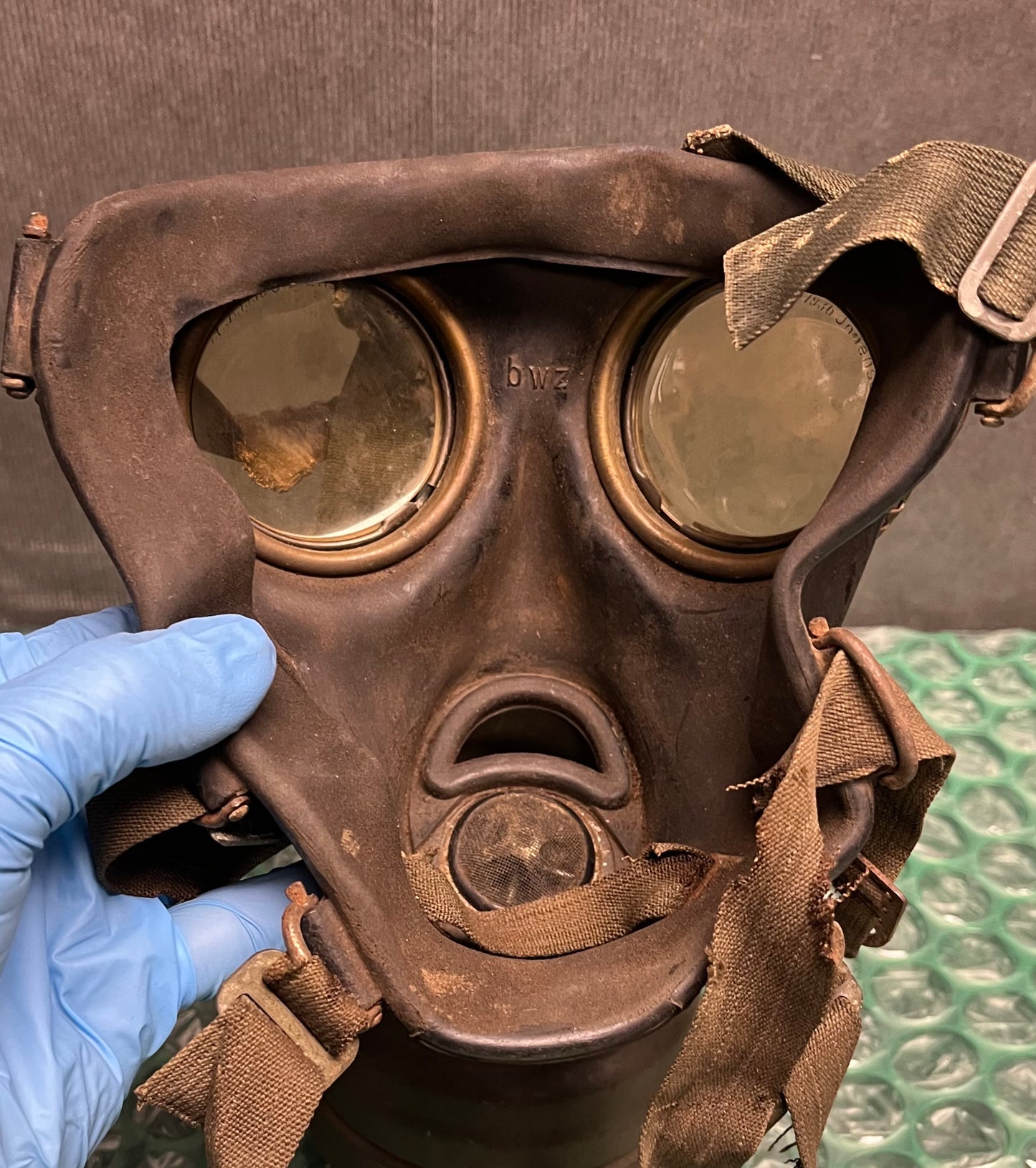 Original WWII German M38 Gas Mask w/ Filter & Canister