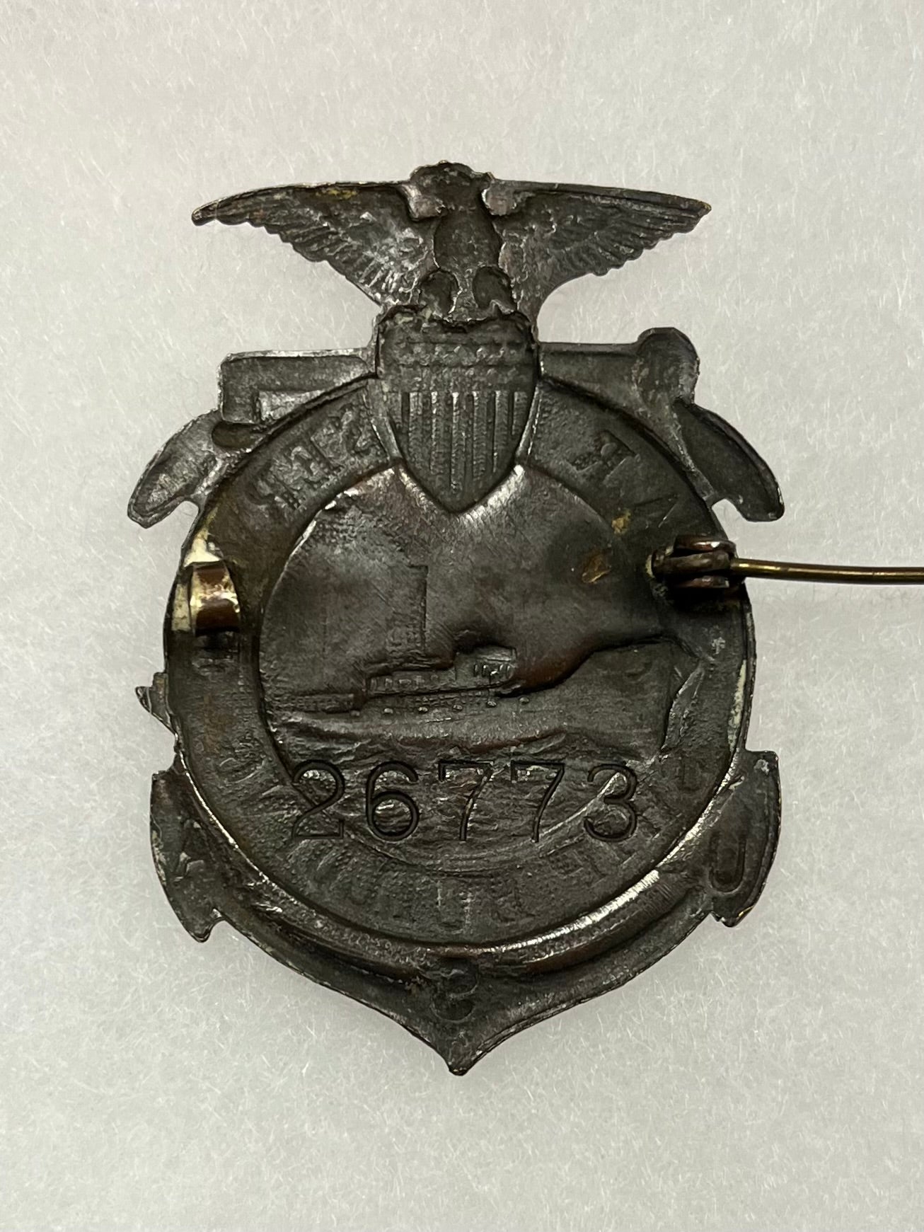 WWI U.S. War Service Shipbuilding Badge # 26773