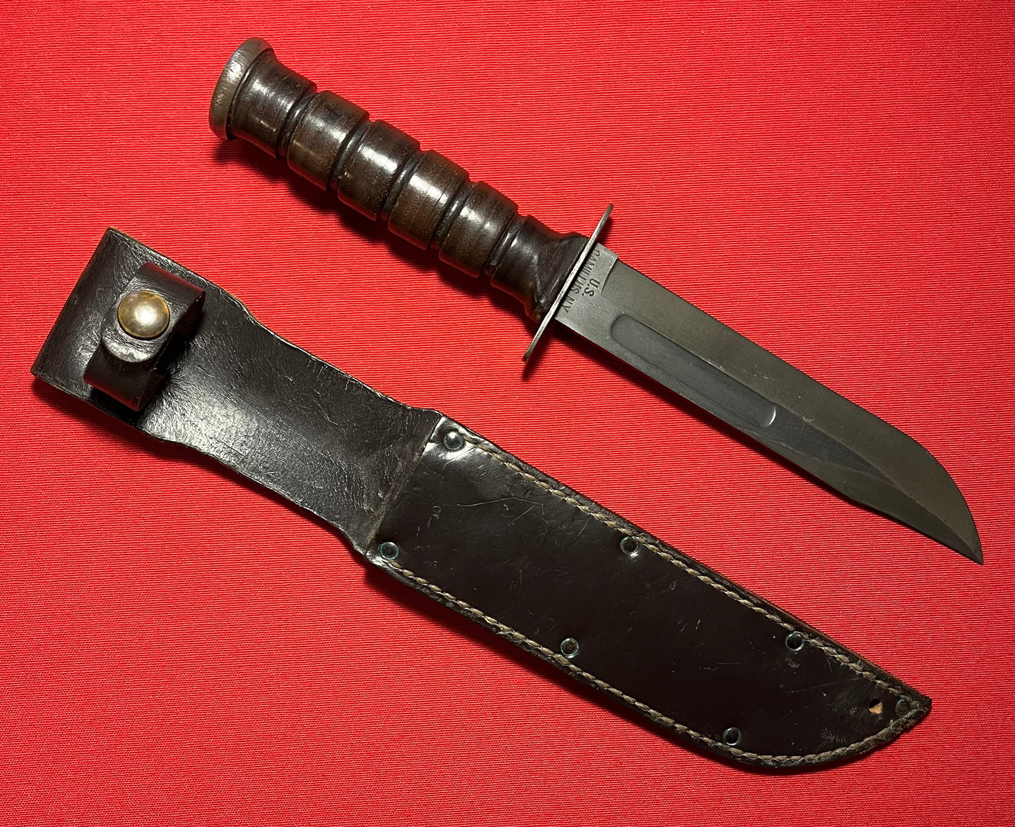 Vietnam Era U.S. CAMILLUS NY MARK 2 Fighting Knife MK2 " ID Number " Engraved