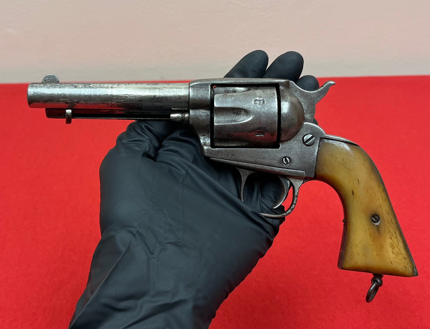 C. 1870-80 Colt Single Action Revolver Spanish Made W/ Bone Grips