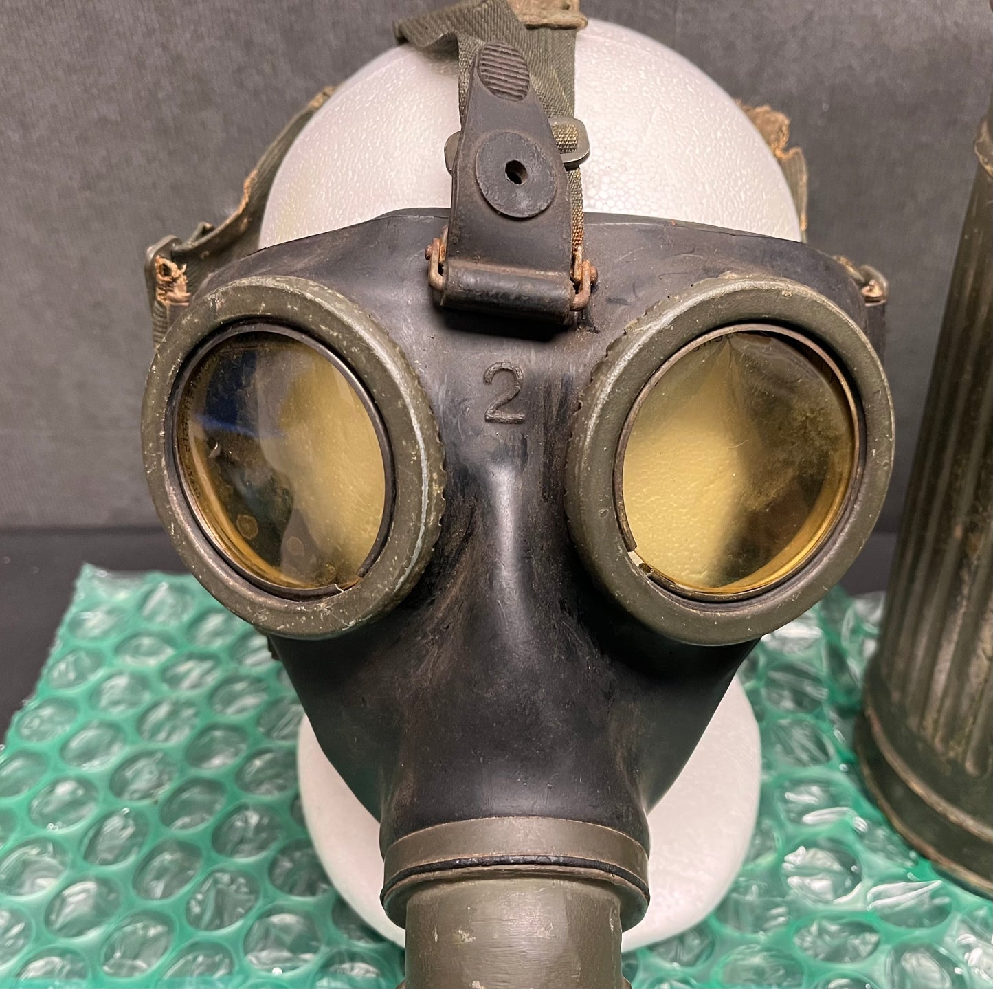 Original WWII German M38 Gas Mask w/ Filter & Canister