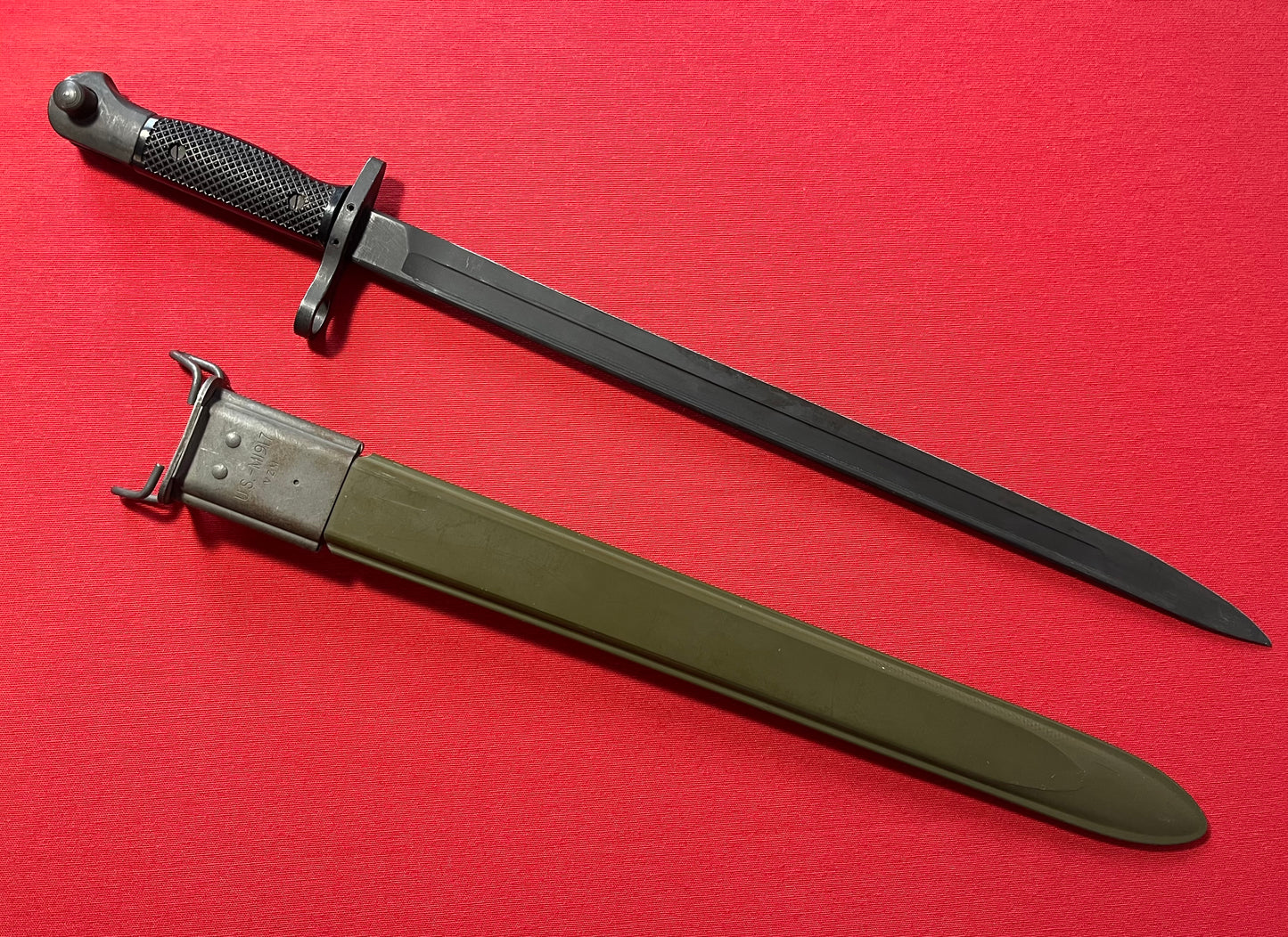 Vietnam Era US M1917 Bayonet by Canadian Arsenals W/ VZM Scabbard Trench Shotgun