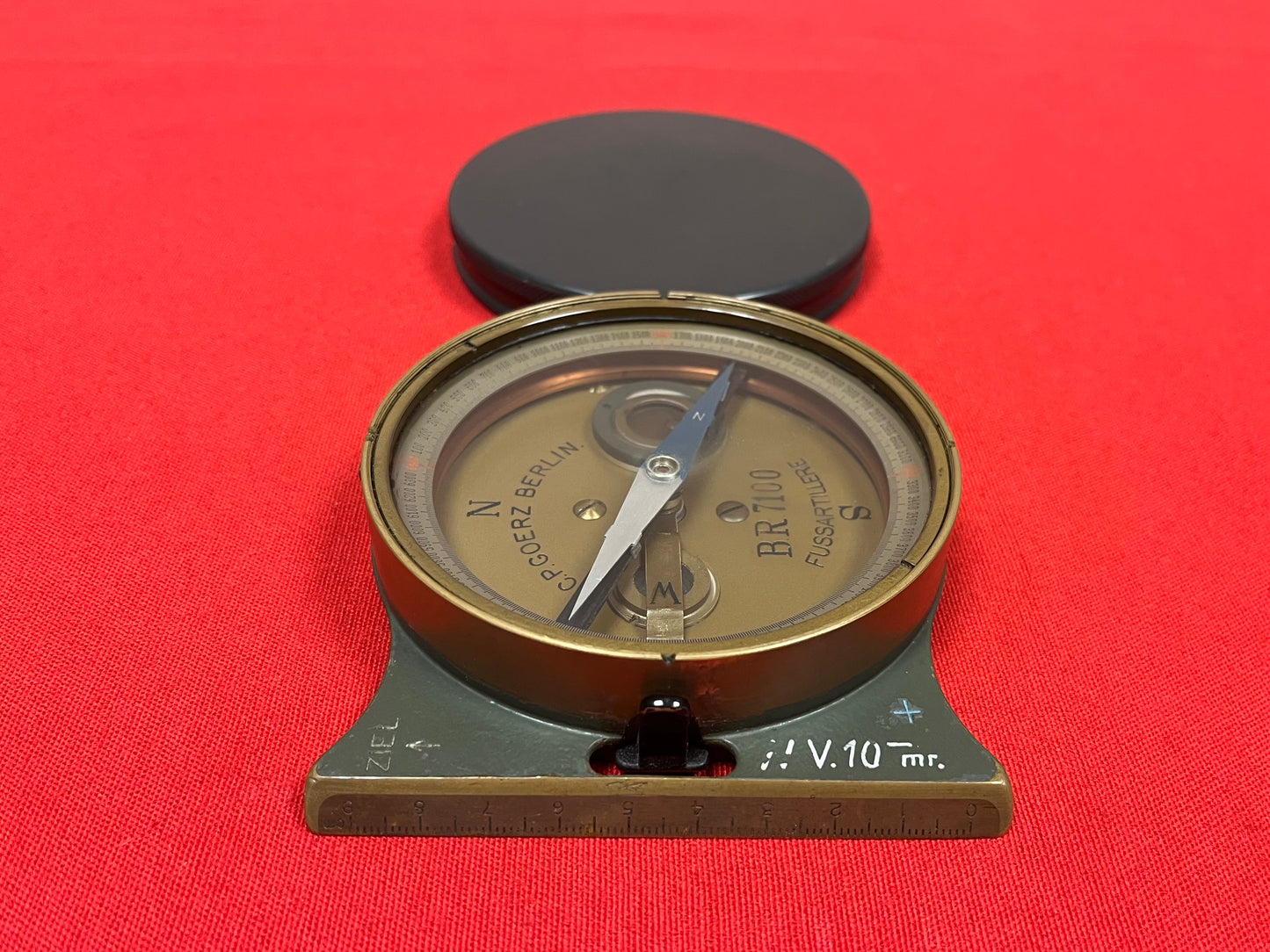 WWI German Artillery Field Compass C.P Goerz Berlin Fussartillerie Brass BR7100